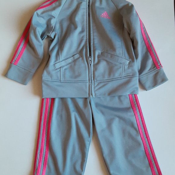 ADIDAS - GIRLS' GRAY JOGGING SUIT - Picture 2 of 4